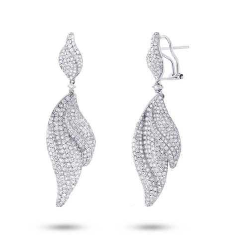 6.18 Ctw 18k White Gold Diamond Earring