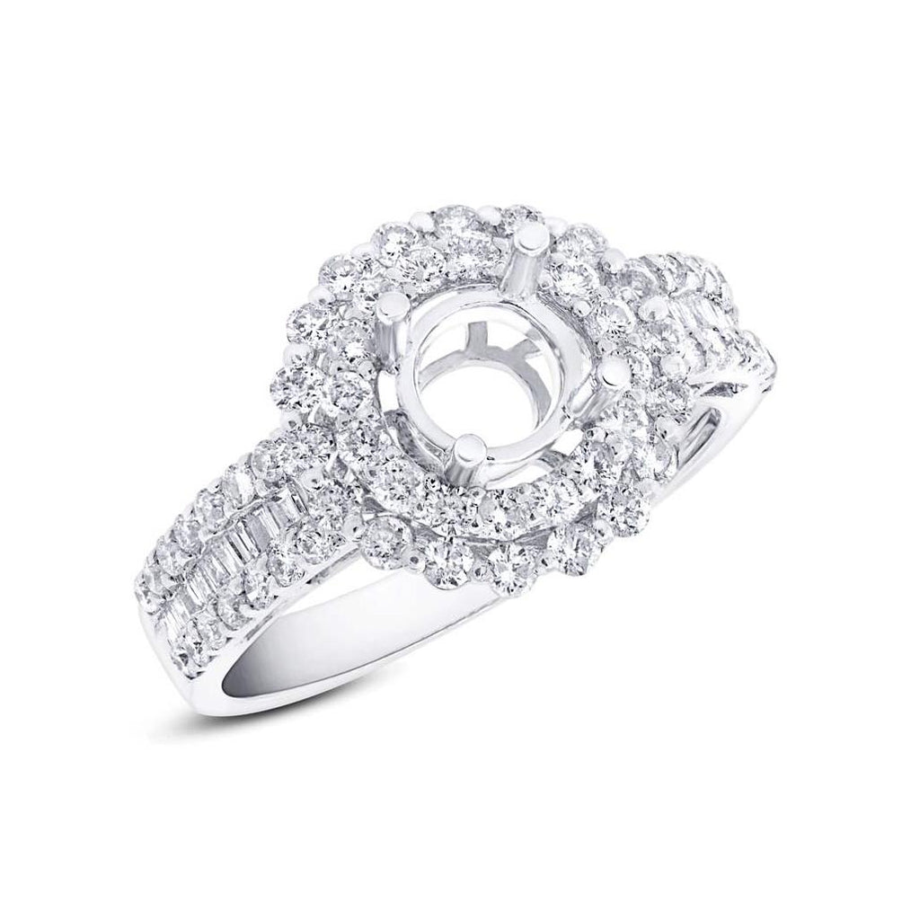 1.00 Ctw 18k White Gold Diamond Semi-mount Ring