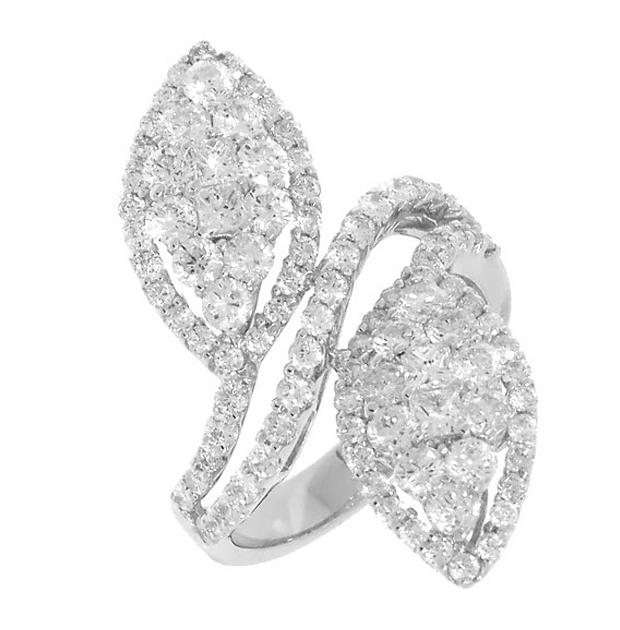 2.54 Ctw 18k White Gold Diamond Womens Ring