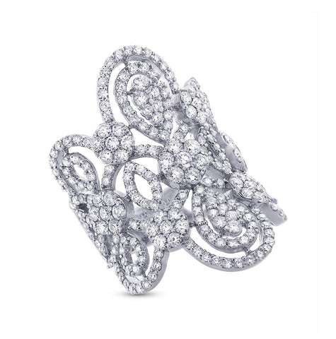 4.43 Ctw 18k White Gold Diamond Womens Ring