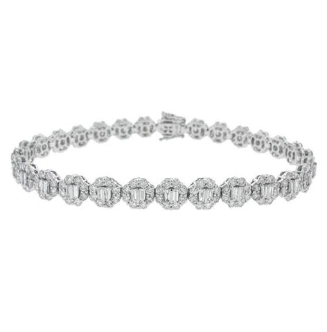 6.34 Ctw 18k White Gold Diamond Womens Bracelet