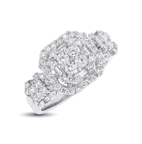 1.26 Ctw 18k White Gold Diamond Womens Ring