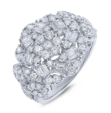 1.80 Ctw 18k White Gold Diamond Womens Ring