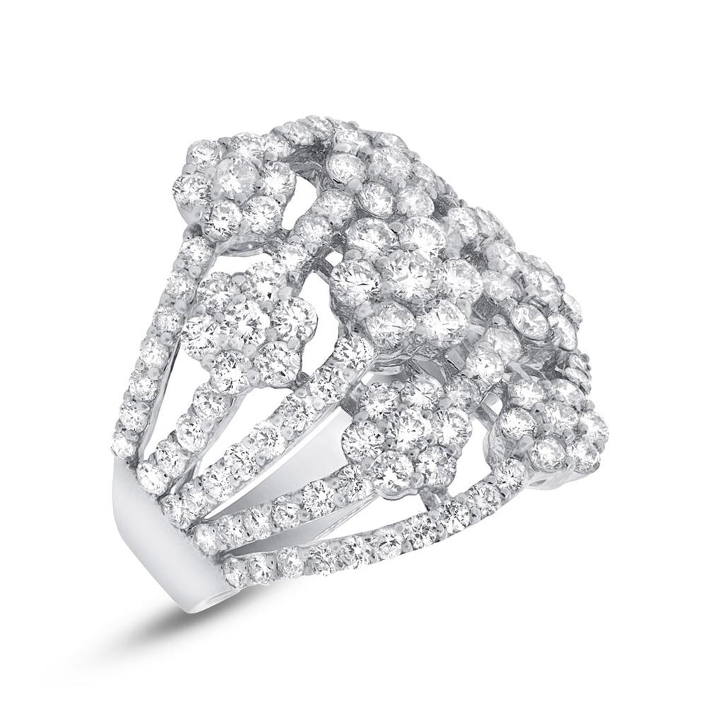 3.16 Ctw 18k White Gold Diamond Womens Ring