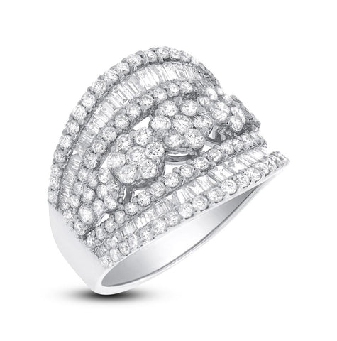 2.87 Ctw 18k White Gold Diamond Womens Ring