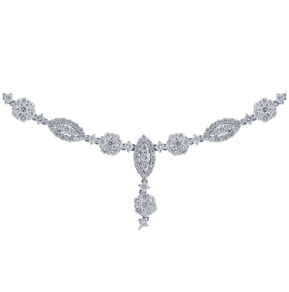 5.07 Ctw 18k White Gold Diamond Necklace