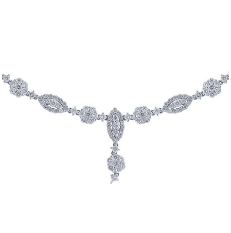 5.07 Ctw 18k White Gold Diamond Necklace