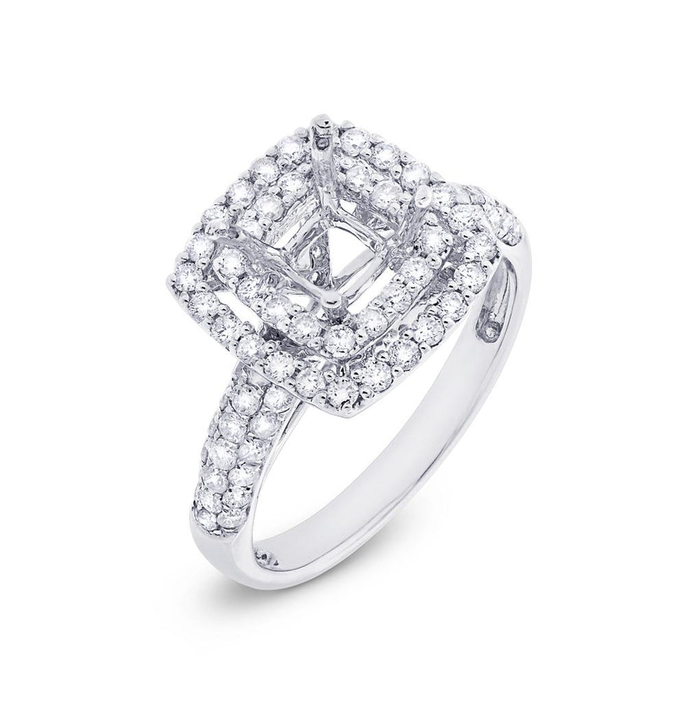 1.06 Ctw 18k White Gold Diamond Semi-mount Ring