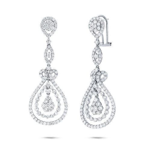 4.27 Ctw 18k White Gold Diamond Earring