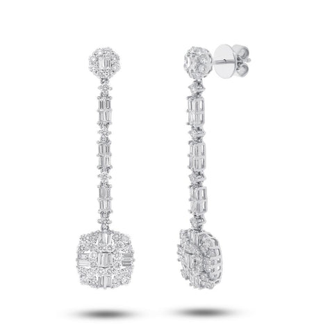 3.23 Ctw 18k White Gold Diamond Earring