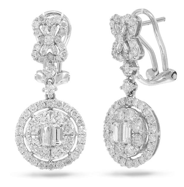 2.13 Ctw 18k White Gold Diamond Earring