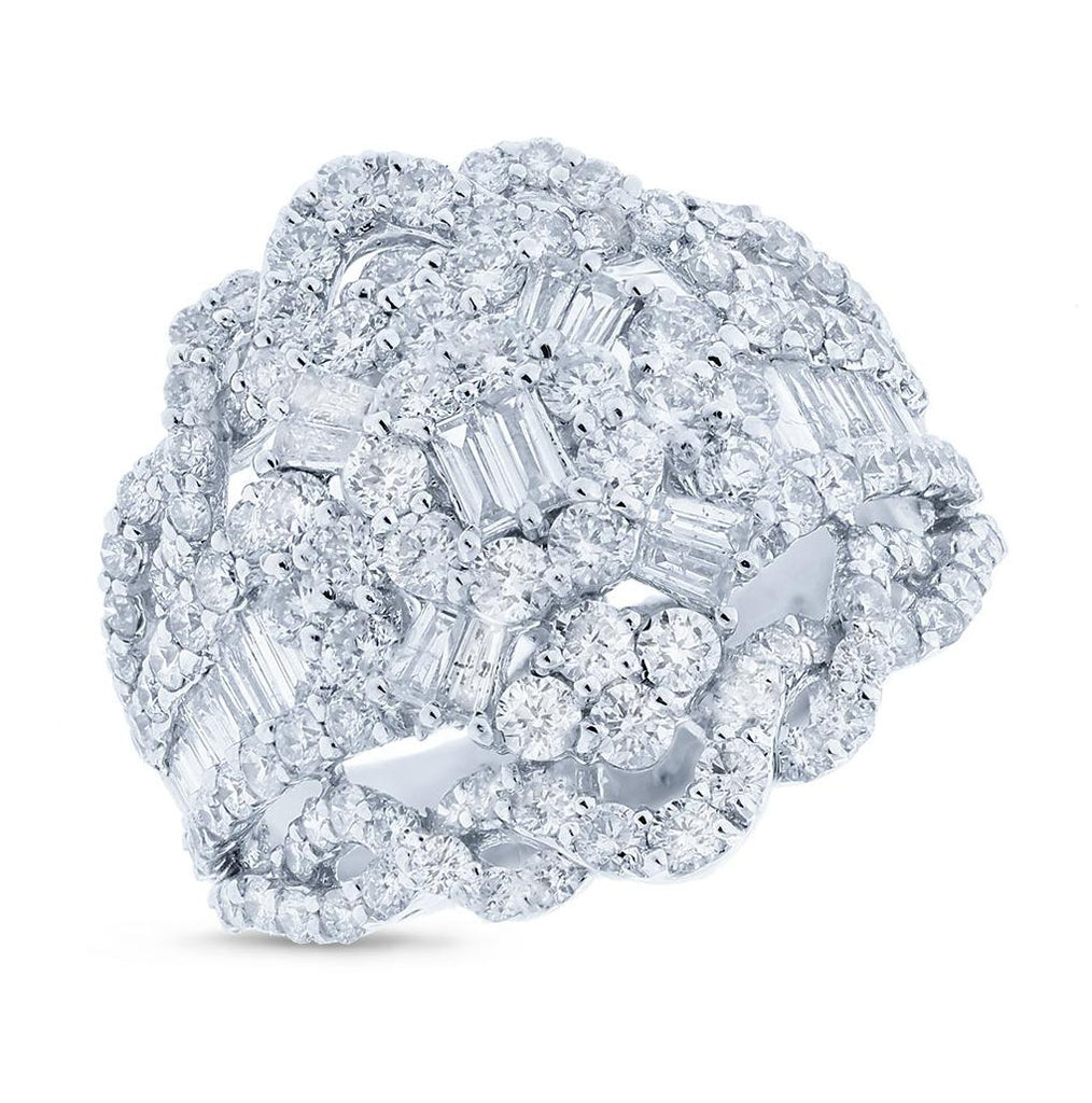 3.03 Ctw 18k White Gold Diamond Womens Ring