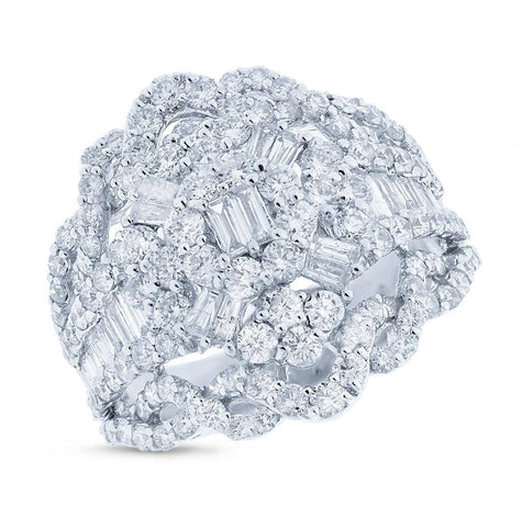 3.03 Ctw 18k White Gold Diamond Womens Ring