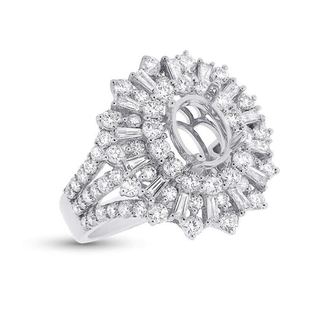 2.54 Ctw 18k White Gold Diamond Semi-mount Ring