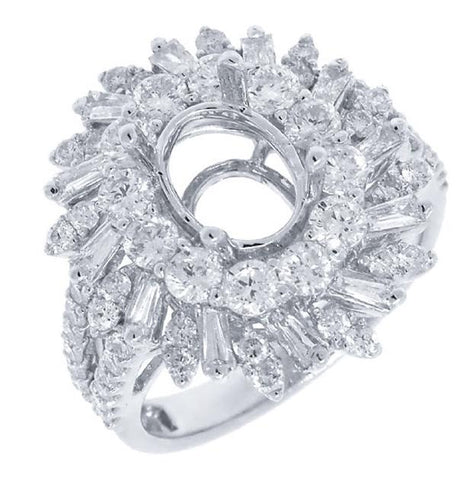 1.94 Ctw 18k White Gold Diamond Semi-mount Ring