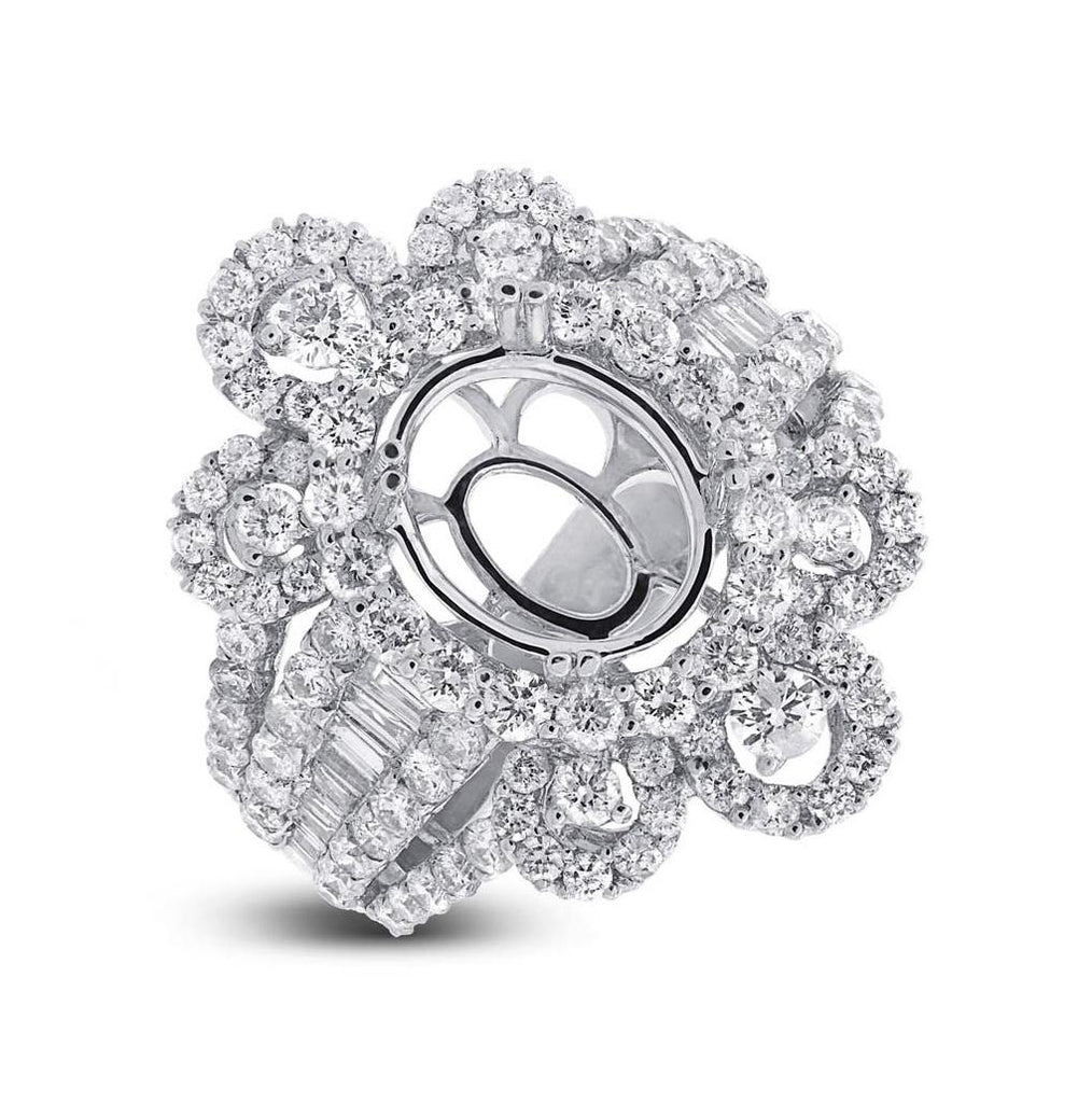 2.48 Ctw 18k White Gold Diamond Semi-mount Ring