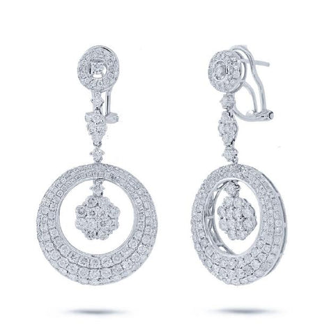 4.80 Ctw 18k White Gold Diamond Earring