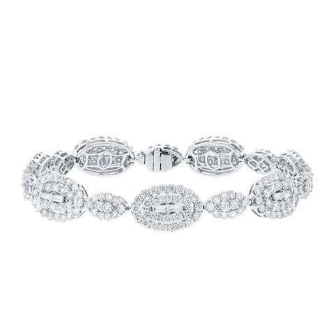 7.58 Ctw 18k White Gold Diamond Womens Bracelet