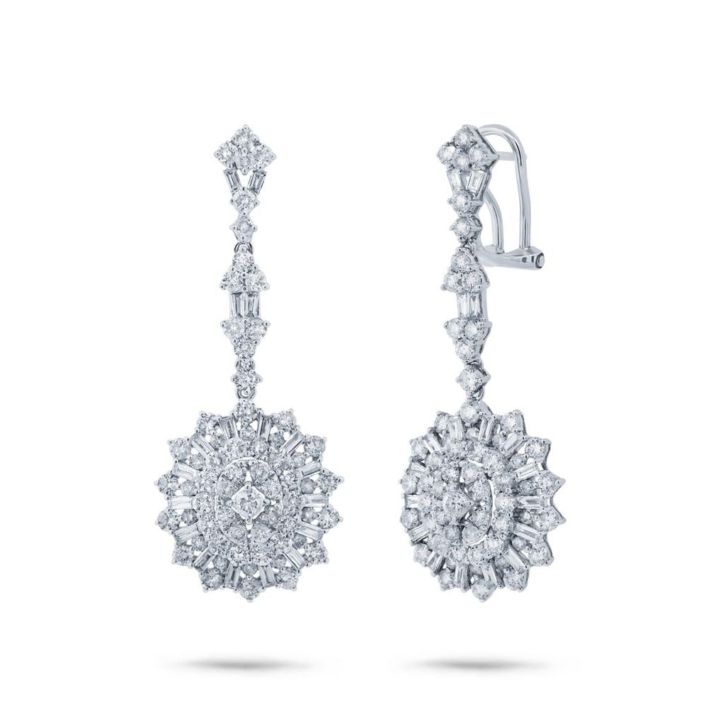 3.76 Ctw 18k White Gold Diamond Earring