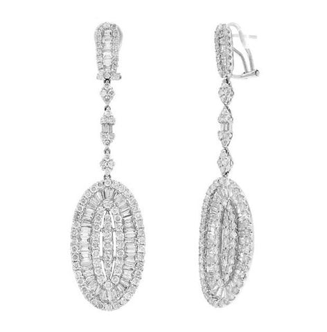 9.31 Ctw 18k White Gold Diamond Earring