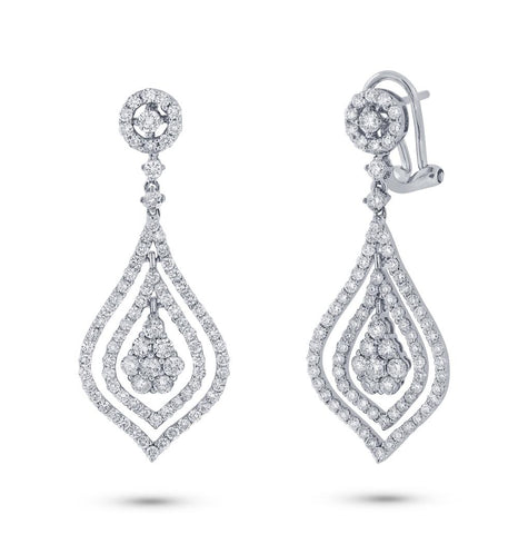 2.53 Ctw 18k White Gold Diamond Earring