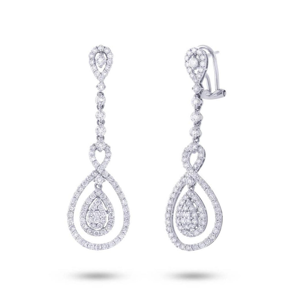 3.31 Ctw 18k White Gold Diamond Earring