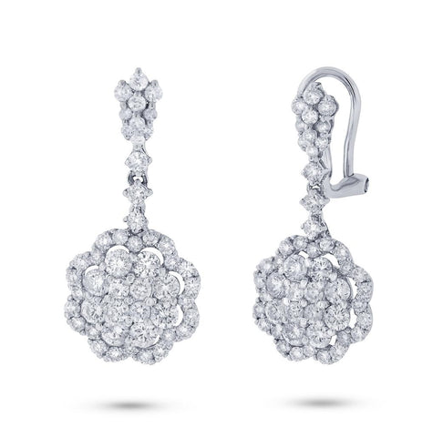 2.52 Ctw 18k White Gold Diamond Earring