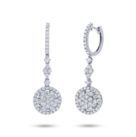 2.05 Ctw 18k White Gold Diamond Earring