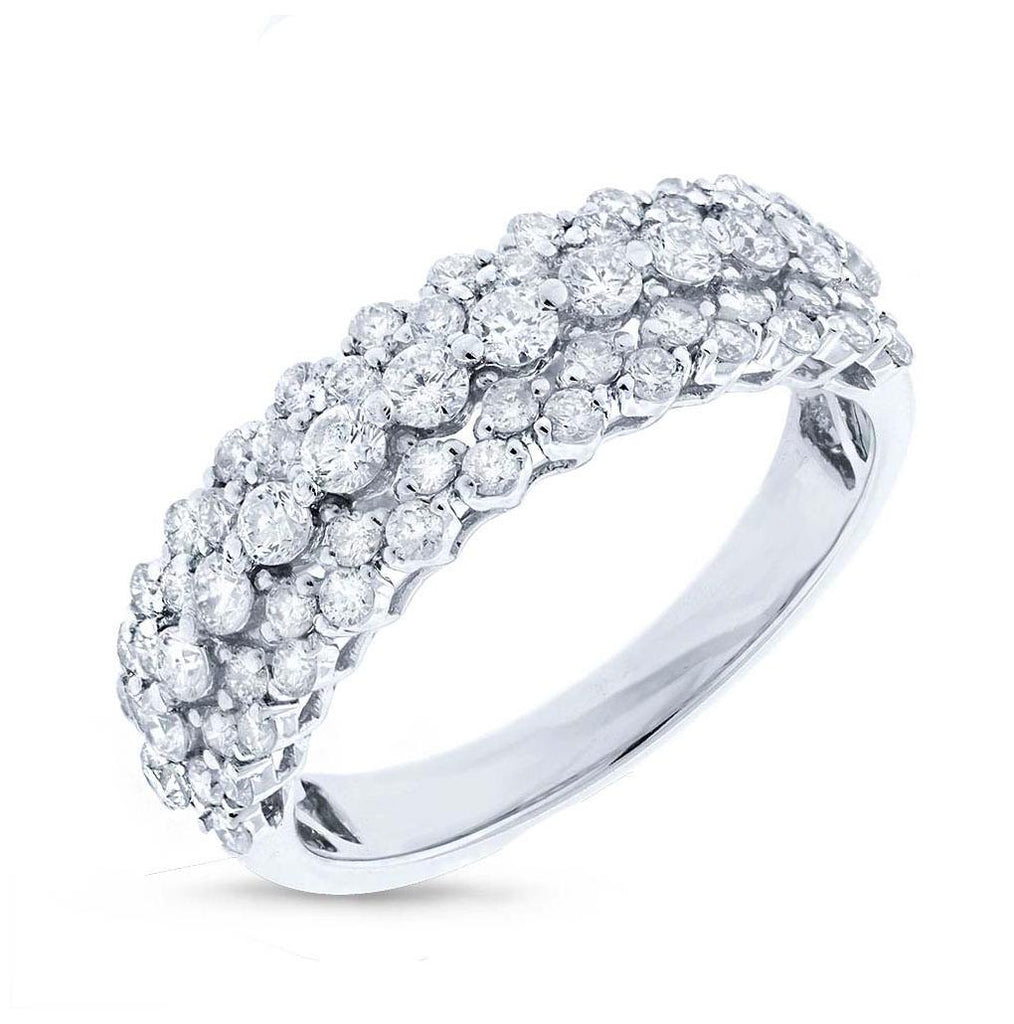 0.98 Ctw 18k White Gold Diamond Womens Ring