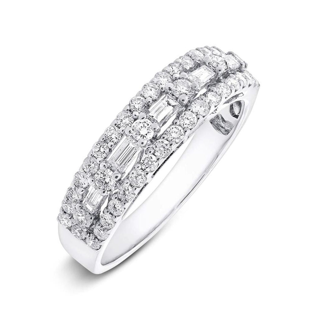 0.88 Ctw 18k White Gold Diamond Womens Ring