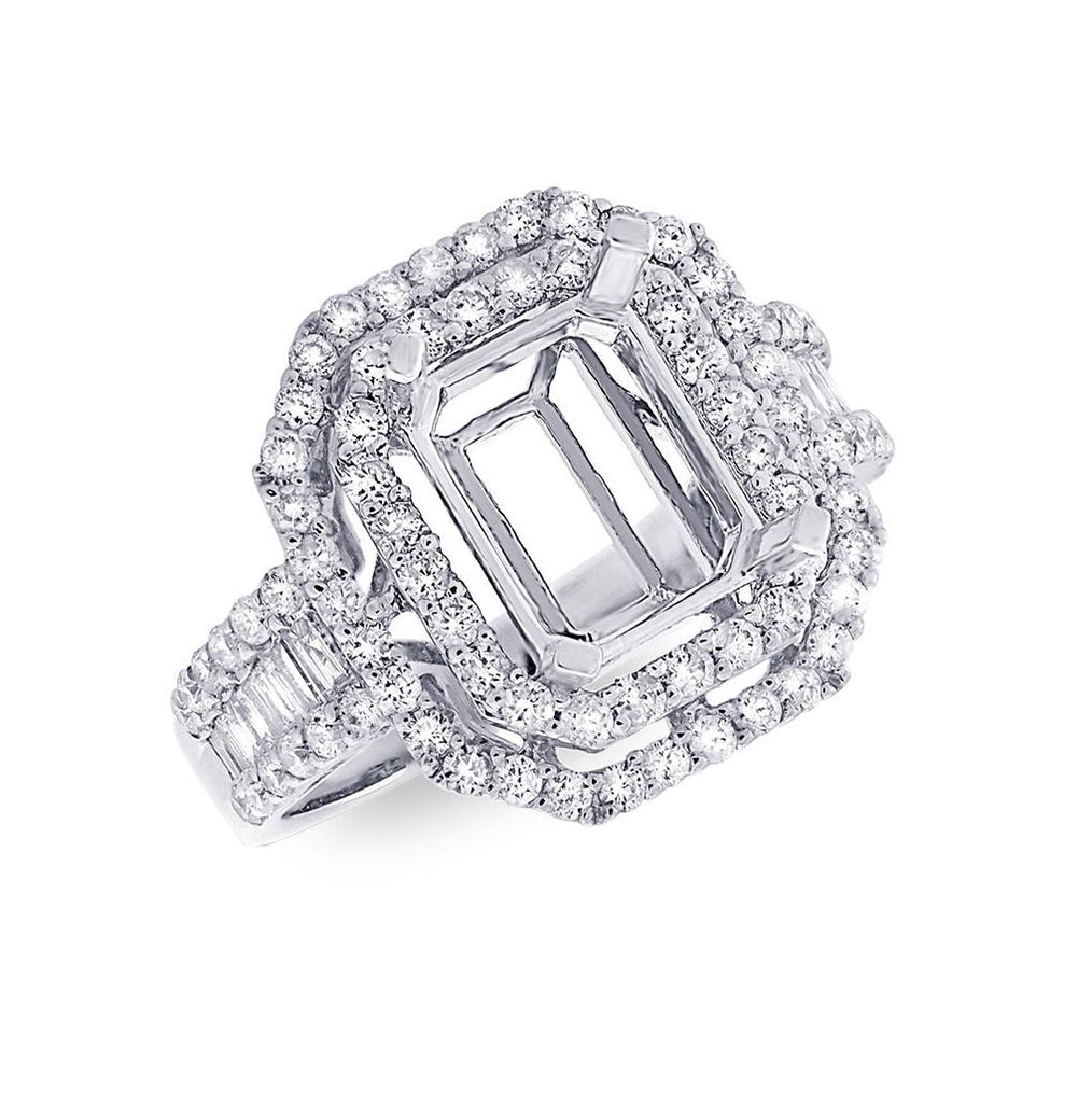 1.29 Ctw 18k White Gold Diamond Semi-mount Ring