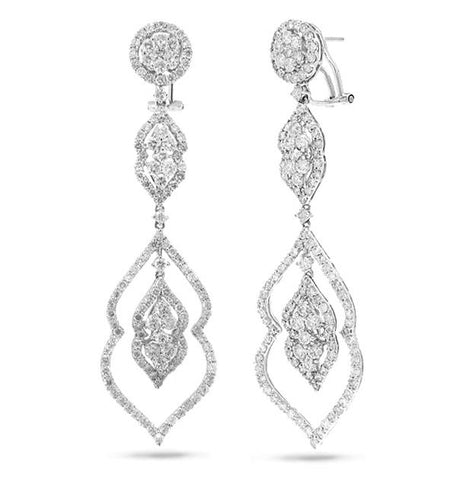 5.60 Ctw 18k White Gold Diamond Earring