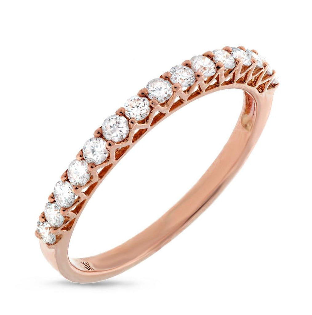 0.44 Ctw 18k Rose Gold Diamond Womens Band