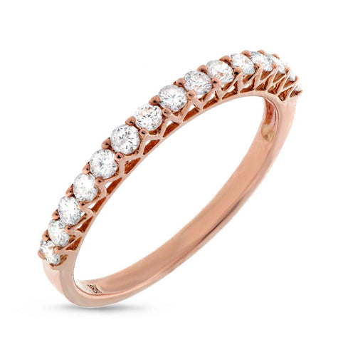 0.44 Ctw 18k Rose Gold Diamond Womens Band