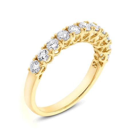 0.84 Ctw 18k Yellow Gold Diamond Womens Band Size 6