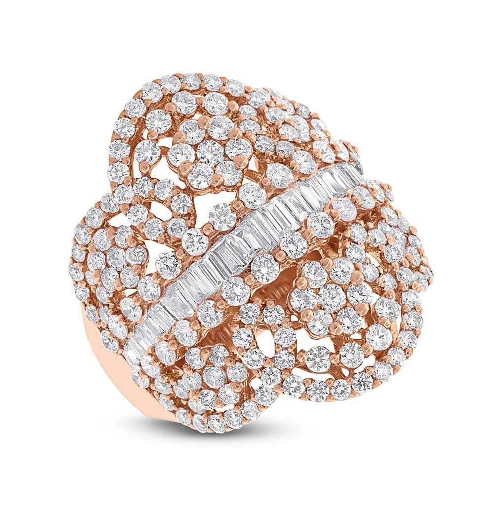 3.63 Ctw 18k Rose Gold Diamond Womens Ring