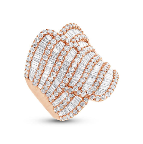 3.63 Ctw 18k Rose Gold Diamond Womens Ring