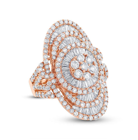 4.19 Ctw 18k Rose Gold Diamond Womens Ring