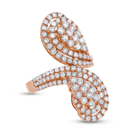 3.01 Ctw 18k Rose Gold Diamond Womens Ring