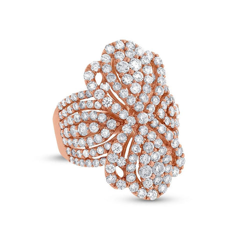 3.51 Ctw 18k Rose Gold Diamond Womens Ring