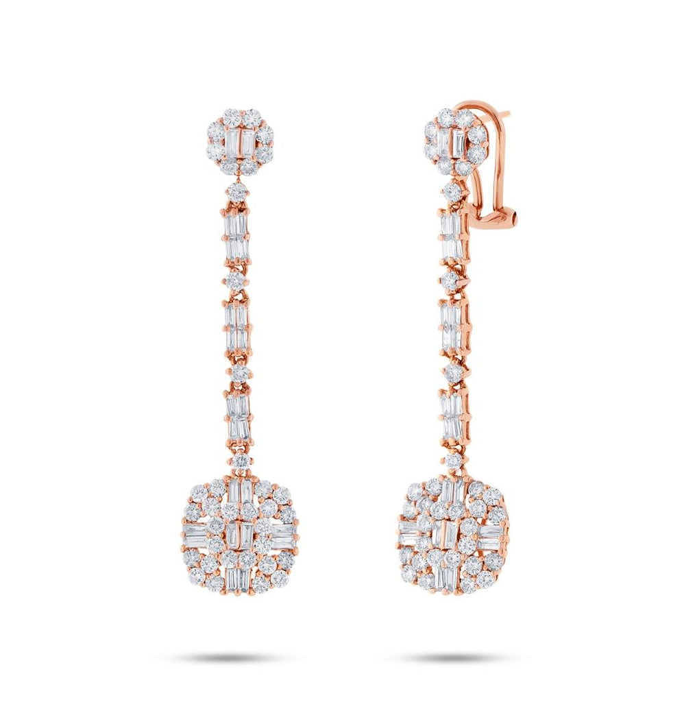 2.41 Ctw 18k Rose Gold Diamond Earring