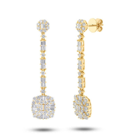 3.23 Ctw 18k Yellow Gold Diamond Earring