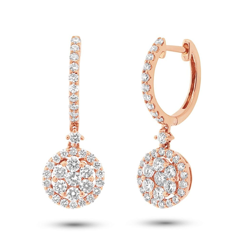 1.29 Ctw 18k Rose Gold Diamond Earring