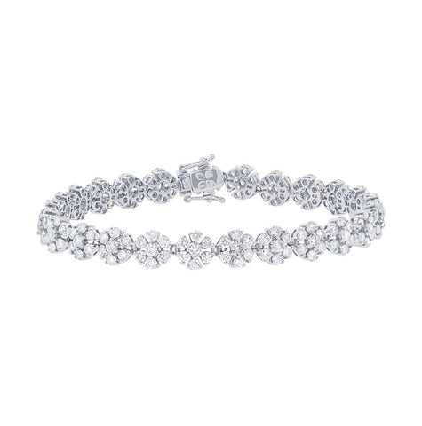 6.68 Ctw 18k White Gold Diamond Womens Bracelet