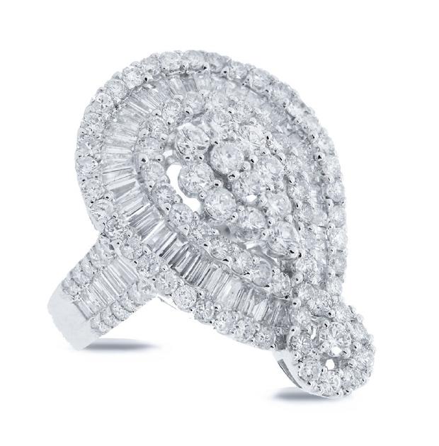 4.15 Ctw 18k White Gold Diamond Womens Ring