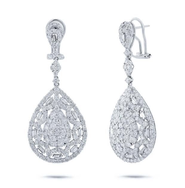 5.33 Ctw 18k White Gold Diamond Earring