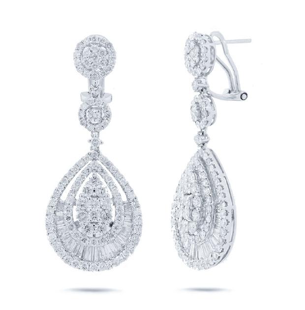 4.85 Ctw 18k White Gold Diamond Earring