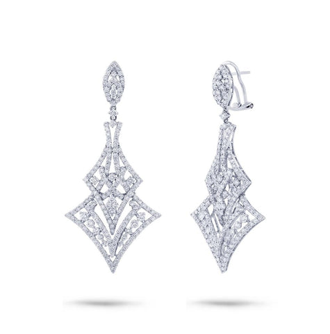 4.80 Ctw 18k White Gold Diamond Earring