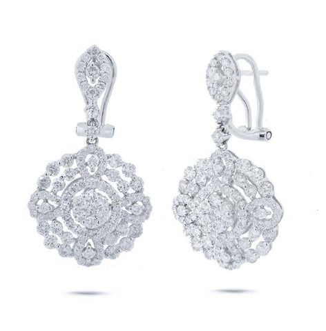 3.67 Ctw 18k White Gold Diamond Earring