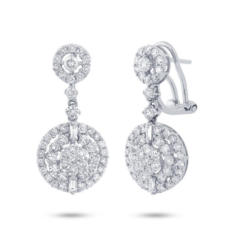 2.13 Ctw 18k White Gold Diamond Earring